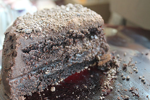 The Chocolate Chamber's signature chocolate cake: Crunchy, nutty, bittersweet, heaven!