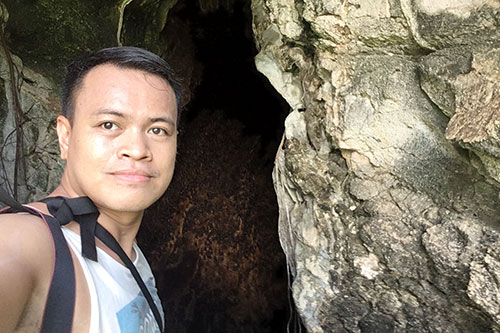 In the back is the mouth of the bat cave