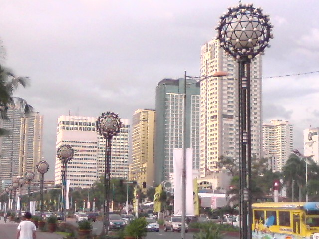 High rise office buildings, condominiums and hotels along Roxas Boulevard