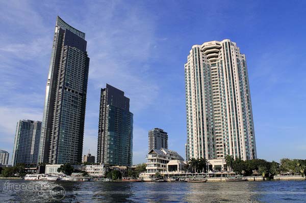 Sky scrapers in Chao Phraya River Bank