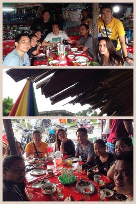 Breakfast at Baler's rolling store (with Teddy Buagas, Mary Jane "Queennie" Garay, Karen Salting, Jo Ann Marpuri, Ian Limpangog, Roderick Ordoñez, Francis Velasco, and Corinne Grace "Cookie" Santelices