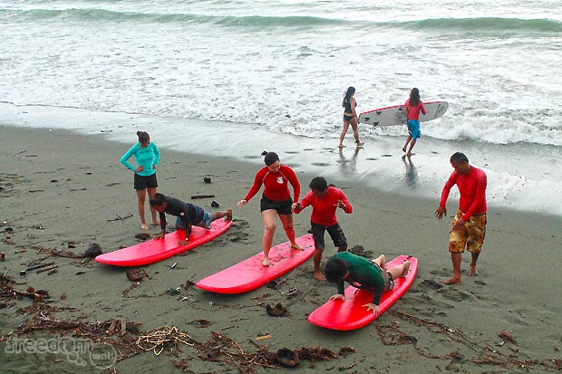 Baler surfing lessons