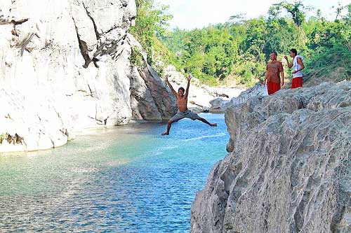 Cliff jumping
