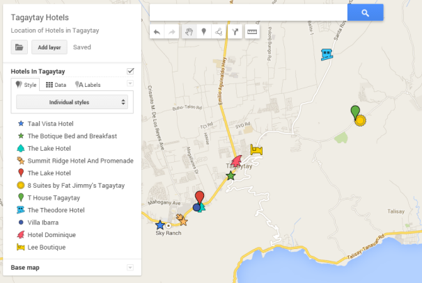Tagaytay Hotel Map