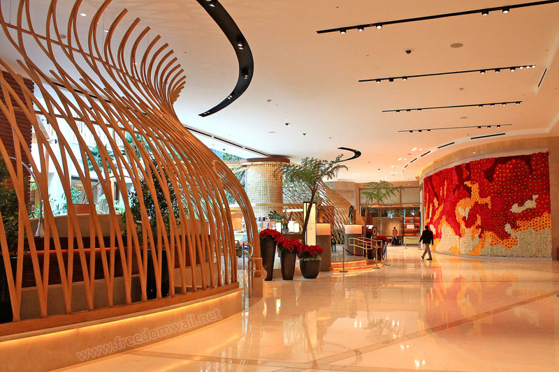 The lobby Hall at the back of Oasis Cafe, Solaire Resorts' Sky Tower