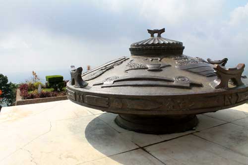 Just one of the bronze urns that adorns the Colonnade's facade