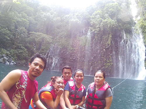 Corrine Grace "Cookie"Santelices, Karen Salting, Ian Limpangog, Teddy Buagas, and Jo Ann Marpuri at Tinago Falls