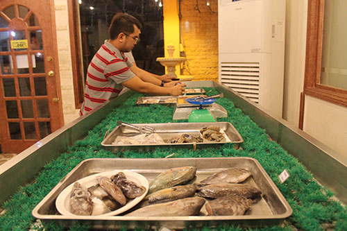 Fresh seafood display