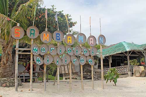 Sambawan dive camp and beach resort marker
