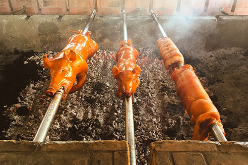 Fresh roasts from Mactan Alfresco's Lechon Pit