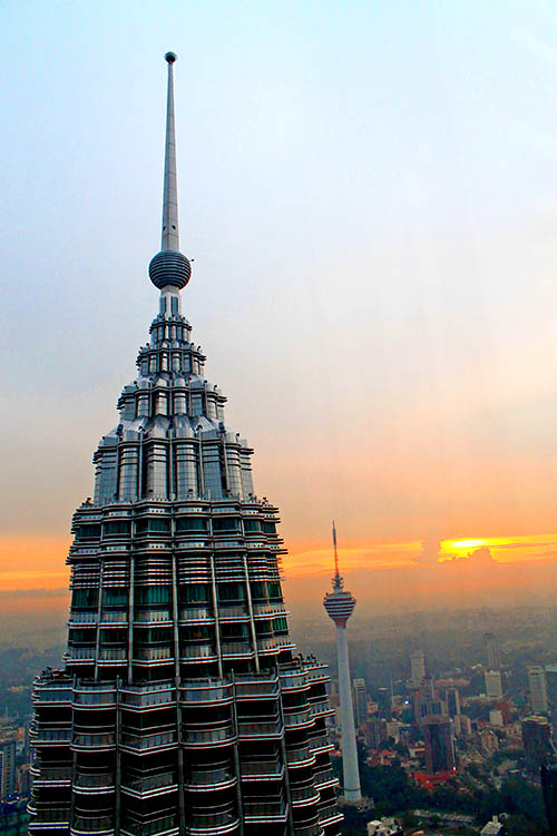 Another awesome sunset. A view from the viewdeck of Petronas Twin Towers.