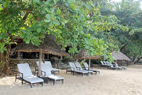 Beach beds available for guests' use
