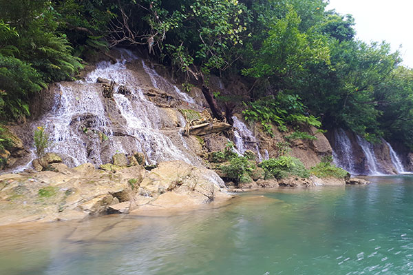Waters falls on the elevated bank of Ulot River