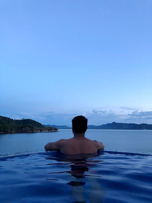 Taking a dip at Dakak Infinity Pool