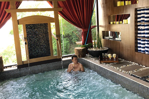 Refreshing jacuzzi experience at The Spa