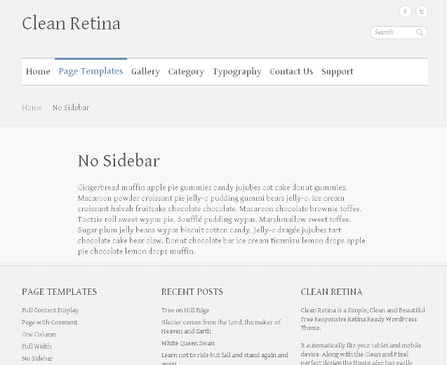 Clean Retina WordPress Theme