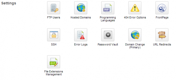 godaddy control panel settings tool
