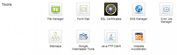 GoDaddy control panel tools