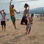 volleyball at laiya with Ralph Vincent Burias and Jake Acedera Tan