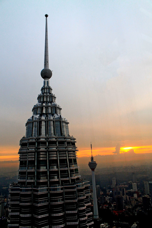 An awesome sunset at Petronas Twin Towers