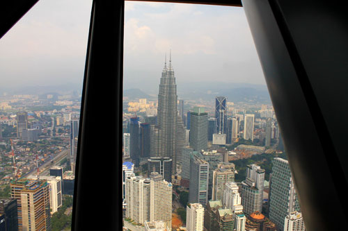 A view of downtown Kuala Lumpur from KL Tower observation deck