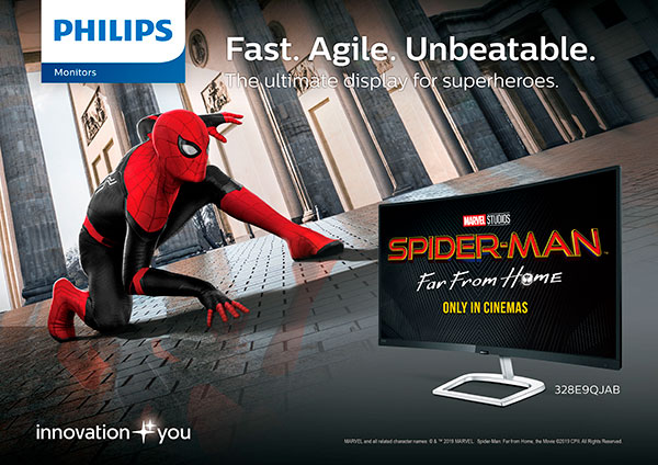 Promotional partnership of Sony Entertainment's Spider-Man and Philips Monitors