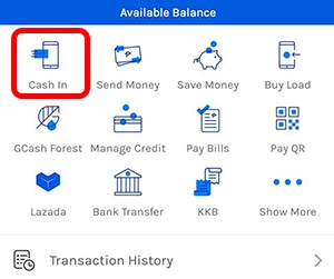 Cash in to GCash