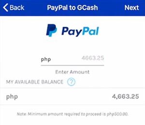 Withdraw from PayPal to GCash