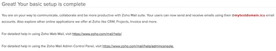 zoho mail complete setup