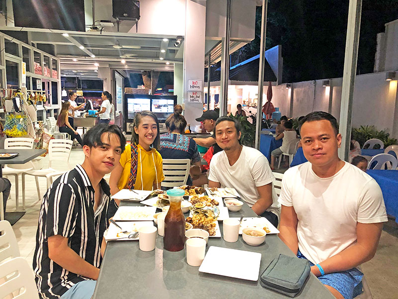 Dining in Bantayan with friends
