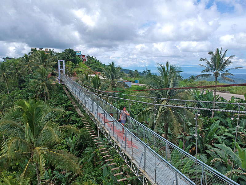 The hanging bridge to Arminda's Cabin, a sister hotel facility of Cafe Alicia