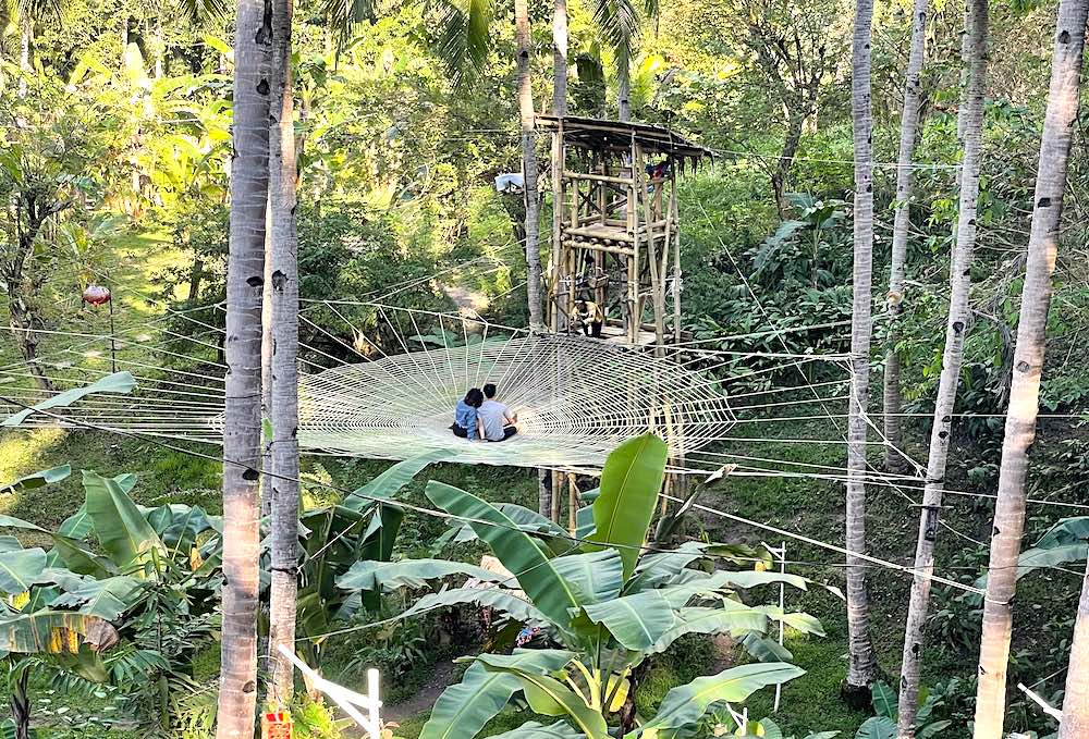 The giant spider web as viewed from the higher section of Santabucks