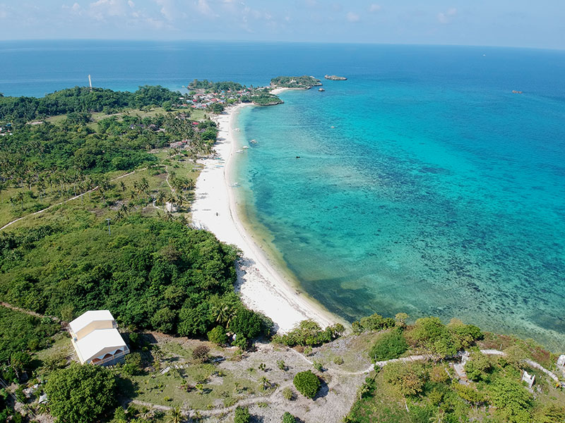 A stunning panoramic view of Malapascua's North Beach or Langub Beach