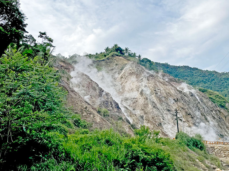 A view of Mag-Aso volcanic steam vents from Sitio Badiang hanging bridge