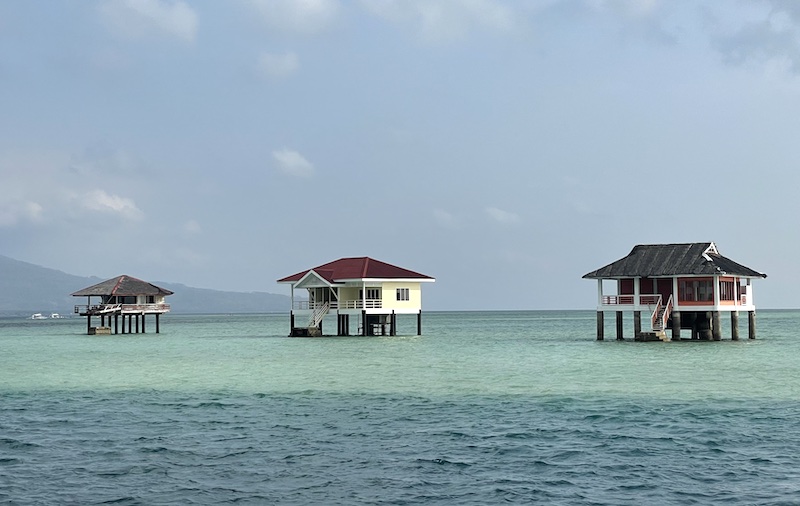 These cottages on stilts at Majuyod Sandbar are available for rent. You may inquire about them at Bais City Tourism Office.