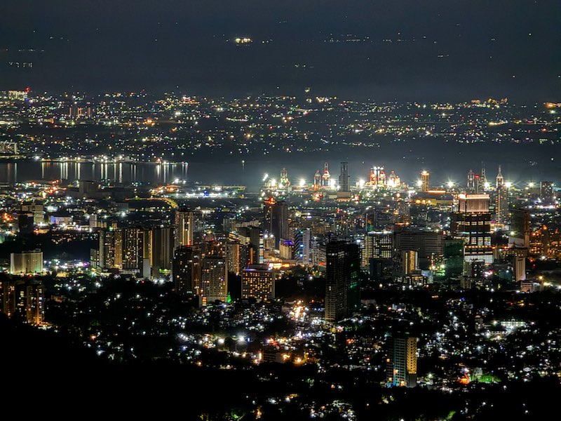 Cebu City view at night from Tops