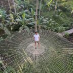 Giant spider web at Santabucks Eco Adventure Park