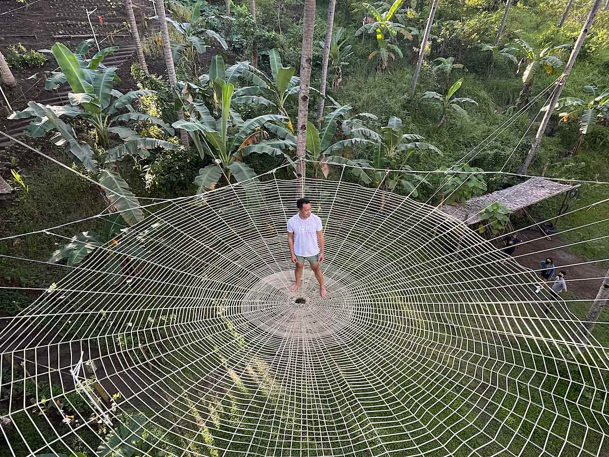 Giant spider web at Santabucks Eco Adventure Park