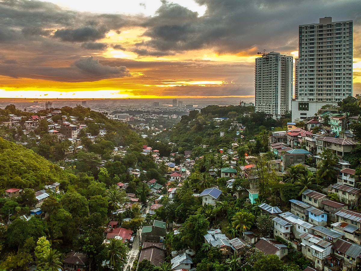 Stunning sunset view from Cebu City's highlands valley