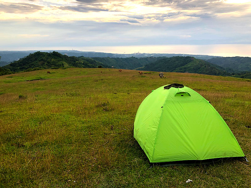 My tent in Tagaytay Hills while expecting for the sunset